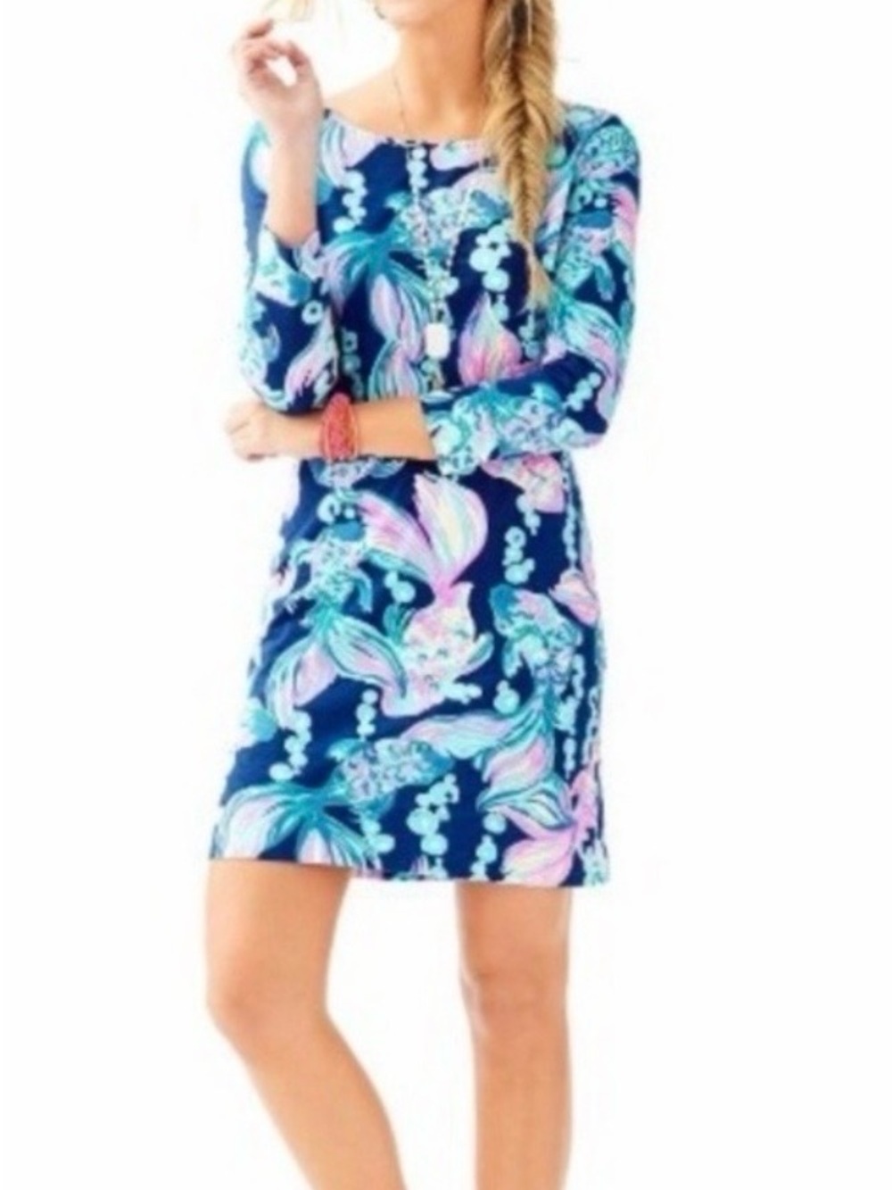 Lilly Pulitzer Multicolor Pink Turquoise Blue Abstract Print Top